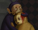 blood bodily_fluids dark dark_humor duo gore male parody purple_body tears what yellow_body ahanhquan ilya_repin ivan_the_terrible_and_his_son_ivan teletubbies laa-laa_(teletubbies) tinky_winky_(teletubbies) 2022 absurd_res hi_res inspired_by_formal_art meme