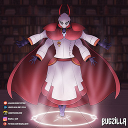 2_toes 3_fingers 4_arms 4_eyes antennae_(anatomy) anthro biped black_eyes bookshelf cloak clothing detailed_background feet fingers floating furniture looking_at_viewer magic magic_user male mandibles multi_arm multi_eye multi_limb pupils robe runes shoulder_pads solo text toes white_clothing white_pupils bugzilla hollow_knight_(franchise) team_cherry caine_(agent_nova) fan_character ant arthropod hymenopteran insect 1:1 absurd_res hi_res url watermark