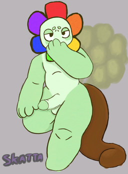 anthro fart fart_cloud feces green_fart_cloud male pooping pooping_on_floor simple_background solo skattapookie blushcrunch_studio dandy's_world dandy_(dandy's_world) absurd_res hi_res