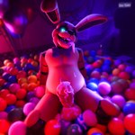 anthro ball_pit balls blue_eyes blurred_background bodily_fluids bow_tie bow_tie_only buckteeth cum cum_drip cum_on_penis cum_on_self dripping fangs genital_fluids genitals glowing glowing_eyes humanoid_genitalia humanoid_penis inside long_tongue looking_at_viewer machine male mostly_nude open_mouth open_smile penis purple_tongue smile solo teeth tongue tongue_out jizzyfox jizzyfox_(modeler) five_nights_at_freddy's into_the_pit scottgames spring_bonnie_(fnaf) animatronic lagomorph leporid mammal rabbit robot robot_anthro 1:1 3d_(artwork) absurd_res blender_(artwork) digital_media_(artwork) hi_res