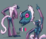 alternative_fashion angry anthro breasts butt eye_bags female gesture grumpy hand_gesture long_tail middle_finger punk small_breasts solo tail tomboy pantsu_smiley lemur mammal primate strepsirrhine sketch