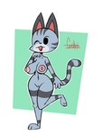 anthro big_breasts blush breasts female fur genitals nipples nude pussy raised_leg simple_background smile solo cris_art animal_crossing nintendo lolly_(animal_crossing) domestic_cat felid feline felis mammal 3:4