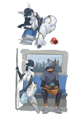 anthro big_breasts binder_(restraint) bondage_gear breasts butt duo female fin fused_legs genitals latex legbinder machine mouthless nude restraints simple_background split_form vulva shanher aquatic canid canine canis domestic_dog fish mammal merfolk shark absurd_res digital_media_(artwork) hi_res