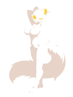 anthro big_breasts breasts crotch_tuft featureless_breasts featureless_crotch female fluffy fur hands_behind_head hip_tuft nude nude_anthro one_eye_closed raised_arm shadow simple_background solo tuft white_body white_fur wink yellow_eyes mangodaiz domestic_ferret mammal mustelid musteline true_musteline weasel 3:4 absurd_res hi_res restricted_palette