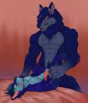 5_fingers abs anal anal_penetration animal_genitalia animal_penis anthro anthro_on_anthro anthro_penetrated anthro_penetrating anthro_penetrating_anthro balls bed big_dom_small_sub blue_body blue_fur blush canine_genitalia canine_penis claws dominant duo ear_piercing erection eyes_closed father_penetrating_son fingers from_front_position fur furniture genitals legs_up lying male male/male male_penetrated male_penetrating male_penetrating_male muscular muscular_male nude on_back on_bed pecs penetration penis piercing pubes romantic romantic_ambiance romantic_couple sex size_difference table_lotus_position teasfox mythology tozias_silverfang canid canine canis mammal mythological_canine mythological_creature werecanid werecanine werecreature werewolf wolf hi_res father_(lore) father_and_child_(lore) father_and_son_(lore) incest_(lore) parent_(lore) parent_and_child_(lore) parent_and_son_(lore) son_(lore)