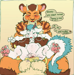 abdominal_bulge anthro balls big_balls bodily_fluids cum cum_in_vagina cum_inside demoncat duo female genital_fluids genitals long_tail male male/female size_difference tail text dktorzi mythology dragon mythological_creature mythological_scalie scalie english_text
