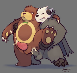 anal anal_penetration animal_genitalia animal_penis anthro anthro_on_anthro anthro_penetrated anthro_penetrating anthro_penetrating_anthro anus balls bareback belly biped blush bodily_fluids brown_body brown_fur claws cum cum_in_ass cum_inside cum_on_penis duo erection fur genital_fluids genitals humanoid_genitalia humanoid_penis male male/male male_penetrated male_penetrating male_penetrating_male nude open_mouth orgasm penetration penile penile_penetration penis penis_in_ass sex simple_background slightly_chubby smile standing conditional_dnp mabit nintendo pokemon bear generation_2_pokemon generation_6_pokemon mammal pangoro pokemon_(species) ursaring 2018 digital_media_(artwork)