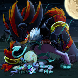 abdominal_bulge anthro black_body black_fur black_nose blonde_hair blush bodily_fluids breasts chest_tuft claws cum cum_inside drooling duo ejaculation female female_penetrated full_moon fur genital_fluids genitals green_body green_ears green_fur green_wings hair heart_eyes heart_symbol larger_male male male/female male_penetrating moon nude nude_anthro nude_female nude_male outdoor_background outdoor_nudity outside penetration penile penis pink_body pink_eyes pink_fur pointed_tail pointy_ears red_body red_eyes red_fur saliva sex sharp_teeth size_difference tail teeth tongue tongue_out tuft wings succubabemayu sega sonic_the_hedgehog_(series) fan_character shadow_the_hedgehog eulipotyphlan hedgehog mammal werecreature wereeulipotyphlan werehog 1:1 hi_res