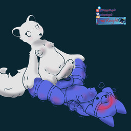 anthro bdsm bluesky_logo blush bondage bound breasts frottage furaffinity_logo gag genitals gynomorph intersex latex nipples null_bulge patreon_logo penile penis penises_touching sex tail text twitter_logo trapknight bluesky_(social_media) discord_(app) furaffinity patreon stoat_(app) twitter mammal mustelid musteline stoat true_musteline weasel 1:1 artist_name hi_res