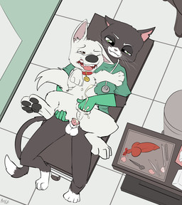 anal anal_penetration animal_genitalia animal_penis anthro anthrofied balls bestiality bite biting_lip blood blood_from_penis bodily_fluids bottomless brown_eyes canine_genitalia canine_penis castration clothed clothing cock_and_ball_torture collar crossgender cum cum_in_ass cum_inside cum_while_penetrated doctor duo empty_sheath erection feral fingering fingering_partner fur genital_fluids genital_mutilation genital_torture genitals gloves gore gore_focus green_eyes half-closed_eyes handwear high-angle_view interspecies knot lying male male/male male_penetrated male_penetrating male_penetrating_male medical_gloves medical_instrument mutilation narrowed_eyes nullo on_back one_eye_closed open_mouth pawpads penectomy penetration penis scalpel scientific_instrument scissors severed_body_part severed_genitals severed_penis sex sheath sheath_fingering sheath_play stethoscope surgical_gown surgical_instrument surgical_operation surgical_suture tongue tongue_out veterinarian whiskers fuf bolt_(film) disney bolt_(bolt) mittens_(bolt) canid canine canis domestic_cat domestic_dog felid feline felis german_shepherd herding_dog mammal pastoral_dog digital_media_(artwork) hi_res