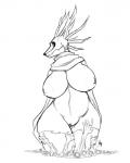 anthro big_breasts breasts cloak clothing crossgender female genitals mature_anthro mature_female nipples pose pussy scary solo thick_thighs wide_hips kpnsfw american_mythology indigenous_north_american_mythology mythology north_american_mythology spooky's_jump_scare_mansion specimen_8 deer mammal monster wendigo 4:5 hi_res monochrome pinup sketch