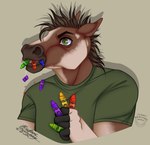 anthro crayon male solo thehuntingwolf crayola united_states_marine_corps broderick_longshanks equid equine horse mammal pony absurd_res hi_res