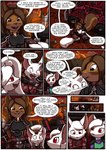 absurd_res anthro armor clothed clothing comic english_text female fur hi_res in_our_shadow kitfox-crimson male mammal marble_(kitfox-crimson) murid murine rat red_eyes rodent russet_(kitfox-crimson) sciurid seed_(kitfox-crimson) text tree_squirrel vehicle white_body white_fur