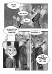 2017 absurd_res anthro buckteeth canid canine clothed clothing coat comic crossed_arms crossover dialogue dipstick_ears disney duo ear_markings english_text female fox greyscale hi_res judy_hopps lagomorph leporid male mammal monochrome monoflax multicolored_ears nick_wilde rabbit scarf sherlock_(series) smile speech_bubble teeth text topwear trenchcoat zootopia