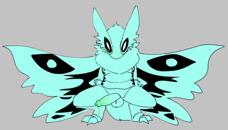 anthro blush genitals male penis presenting solo nellytines the_battle_cats maawth arthropod insect lepidopteran moth hi_res