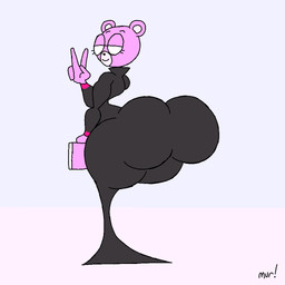 4_fingers anthro bedroom_eyes big_butt book bottom_heavy bubble_butt butt butt_jiggle clothing curvy_figure eyelashes eyewear facial_markings femboy fingers fur gesture glasses hand_gesture head_markings huge_butt jiggling looking_back male markings muzzle_(marking) narrowed_eyes pink_body pink_fur priest rear_view robe seductive solo thick_thighs v_sign wide_hips thatdawgmurray unicorn_wars padre_(unicorn_wars) bear mammal 1:1 aliasing animated digital_media_(artwork) loop signature