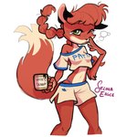 anthro beverage bodily_fluids clothing coffee container cup female green_eyes hair shirt simple_background solo tail tears text topwear waking_up white_background selinaeagle snaccka patricia_mac_sionnach canid canine fox mammal 1:1 2021 absurd_res digital_drawing_(artwork) digital_media_(artwork) hi_res signature