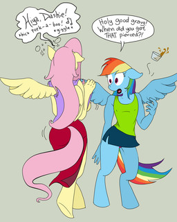alcohol anthro anthrofied beverage blue_body blue_feathers blue_fur bottomwear breasts clothing dialogue drunk duo feathered_wings feathers female flashing food fur hair long_skirt multicolored_hair multicolored_tail nipples panties pink_hair purple_eyes rainbow_hair rainbow_tail shocked side_boob simple_background skirt substance_intoxication surprised tail text underwear wings yellow_body yellow_feathers susiebeeca friendship_is_magic hasbro my_little_pony mythology fluttershy_(mlp) rainbow_dash_(mlp) equid equine mammal mythological_creature mythological_equine pegasus english_text