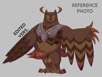 anthro anthrofied armor balls beak brown_body claws clothed clothing erection feathered_wings feathers feet genitals glans looking_at_viewer male orange_eyes penis presenting slightly_chubby solo tail tail_feathers talons thick_thighs toes vein veiny_penis winged_arms wings seddient sega sonic_the_hedgehog_(film) sonic_the_hedgehog_(series) fan_character sharptalon_(sonic) avian bird owl hi_res