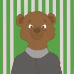 anthro clothed clothing fur hair jumper looking_at_viewer male scarf simple_background smile solo smallsavant bear mammal 1:1 2019 digital_media_(artwork)