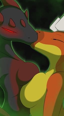anthro black_background breast_size_difference breast_squish breasts breasts_frottage candy candy_corn dessert duo female female/female food glowing holidays kissing simple_background squish creature71 halloween bethrielle_(creature71) candice_(creature71) demon dinosaur ghost ornithischian prehistoric_species reptile scalie spirit stegosaurian stegosaurus succubus thyreophoran hi_res shaded