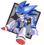 anthro blue_body grey_body machine male simple_background solo white_background white_body mennnntaiko sega sonic_the_hedgehog_(series) mecha_sonic_mark_ii badnik robot 2020 hi_res