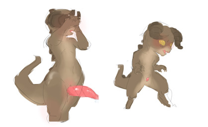 2_horns animal_genitalia anthro big_penis bodily_fluids chibi claws dripping erection femboy genitals hands_up horn male open_mouth penis shy simple_background small_penis solo tail teeth hecreat bethesda_game_studios fallout microsoft deathclaw reptile scalie 2025 absurd_res hi_res tagme