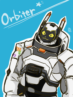 anthro long_ears looking_at_viewer machine male screen screen_face smile solo spacesuit yellow_eyes seigetsuhk6 lifewonders live_a_hero orbiter_(lah) robot 3:4 hi_res
