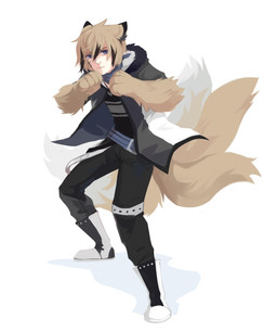 black_boots black_bottomwear black_clothing black_footwear black_pants blue_eyes boots bottomwear clothed clothing footwear fur glistening glistening_eyes grey_clothing grey_jacket grey_topwear hair jacket light_body light_skin looking_at_viewer male mouth_closed multicolored_tail pants shoes simple_background solo standing tail tan_body tan_fur tan_hair topwear unsigned white_background white_boots white_clothing white_footwear white_jacket white_topwear corzh77 animal_humanoid humanoid absurd_res full-length_portrait hi_res portrait