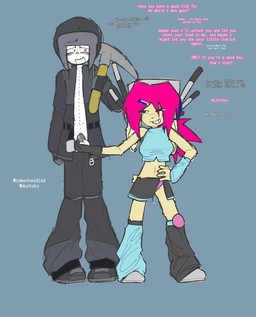 adolescent adult_on_adolescent age_difference alternate_species anthro arm_warmers armwear asymmetrical_clothing asymmetrical_handwear asymmetrical_legwear ball_fondling balls belt biped black_belt black_bottomwear black_clothing black_footwear black_gloves black_handwear black_hat black_headwear black_leg_warmers black_legwear black_pants black_shoes black_skirt black_topwear blue_arm_warmers blue_armwear blue_clothing blue_crop_top blue_leg_warmers blue_legwear blue_shirt blue_topwear blush bodily_fluids bottomwear chastity_cage chastity_device clothed clothing crop_top dialogue dominant dominant_female duo electronics erect_nipples eyebrow_through_hair eyebrows female female_on_humanoid flat_chastity_cage fondling footwear freckles fur furrification genital_fluids genitals gloves good_boy grey_chastity_device grey_clothing grey_footwear grey_headphones grey_shoes grin hair hand_on_hip handwear hat headgear headphones headwear heart_eyes heart_symbol holding_balls holding_pickaxe humanoid_on_anthro knock-kneed leg_warmers legwear loli long_ears looking_at_another looking_at_partner looking_pleasured male male/female male_on_anthro name_drop navel nipple_outline nipples older_on_young open_clothing open_mouth open_skirt open_smile open_topwear panties pants pink_clothing pink_freckles pink_hair pink_knee_pads pink_panties pink_underwear seam_(sewing) shirt shoes short_tail size_difference skirt smile submissive submissive_male tail talking_to_another tan_body tan_fur text topwear translucent translucent_hair underwear vaginal_fluids wet wet_clothing wet_panties wet_underwear white_body young young_anthro young_female zipper cameohasdied endzone climber_(unknown_person) olga_melody_gascon animate_inanimate humanoid lagomorph leporid living_mannequin mammal rabbit english_text hi_res