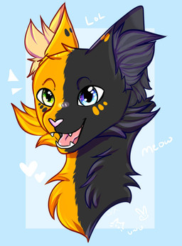 anthro black_body black_fur detailed_fur female fur furry_ears happy orange_body orange_fur smile solo teeth sixss podd felid feline mammal detailed line_art