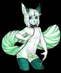 anthro balls biped blue_eyes bodily_fluids clothing collar cum cum_on_hand cum_string erection femboy fluffy fluffy_tail fur genital_fluids genitals green_body green_fur green_penis green_tongue hair humanoid_genitalia humanoid_penis inner_ear_fluff leash legwear looking_at_viewer male multicolored_hair navel nipples nude penis precum simple_background smile solo tail teasing thigh_highs tongue tongue_out transparent_background tuft two_tone_hair white_body white_fur xenthyl rabiah felid mammal minxen 2014 alpha_channel digital_media_(artwork) hi_res