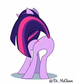 bouncing_butt butt female feral horn looking_at_viewer looking_back simple_background solo tail_spin twerking askometa friendship_is_magic hasbro my_little_pony mythology twilight_sparkle_(mlp) equid equine mammal mythological_creature mythological_equine unicorn animated
