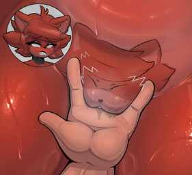 5_fingers ambiguous_gender ambiguous_human anthro black_nose blush bodily_fluids duo faceless_ambiguous faceless_character faceless_human female female/ambiguous female_anthro fingering fingers fur genital_fluids hair human_on_anthro humanoid_hands interspecies nude nude_anthro nude_female red_body red_fur red_hair sweat sweatdrop teeth vaginal vaginal_fingering vaginal_fluids vaginal_fluids_on_hand yellow_eyes foxgumie five_nights_at_freddy's scottgames fexa_(cryptiacurves) foxy_(fnaf) canid canine fox human mammal 2026 hi_res