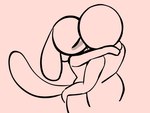 anthro faceless_character faceless_male kissing long_tail making_out male male/male pink_background simple_background tail huamnenoughbb bunny_maloney jean_francois alien human mammal hi_res