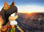 anthro breasts canyon clothing female hair smile solo wind bigdon1992 sega sonic_the_hedgehog_(series) fan_character orlena canid canine canis coyote mammal 2017 animated short_playtime