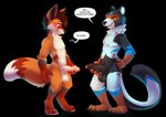 anthro aroused balls begging betting blush comparing comparing_penis contest dialogue duo eager erection foreskin fur genitals holding_penis humanoid_genitalia humanoid_penis male male/male pawpads penis penis_tip size_difference smile speech_bubble teasing white_body white_fur wide_hips conditional_dnp infinitedelusion ferox_(feroxdoon) feroxdoon pala_(feroxdoon) canid canine fox mammal mustelid musteline red_fox true_fox true_musteline weasel digital_media_(artwork) hi_res nonbinary_(lore)