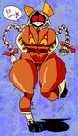 big_breasts bikini braided_hair braided_pigtails breasts brown_body brown_skin clothing exclamation_point female hair heart_symbol hood huge_breasts huge_hips huge_thighs on_one_leg pigtails red_eyes shadow_face smile solo speech_bubble standing swimwear text thick_thighs two-piece_swimsuit wide_hips actioncoaster arc_system_works blazblue taokaka animal_humanoid cat_humanoid felid felid_humanoid feline feline_humanoid humanoid kaka_(blazblue) mammal mammal_humanoid english_text hi_res