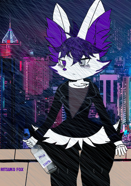 anthro depression drunk male solo substance_intoxication nintendo pokemon ritsuko_fox braixen canid canine generation_6_pokemon mammal pokemon_(species)