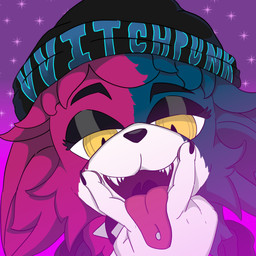 ahegao anthro beanie blue_body blue_fur clothing collar cunnilingus_gesture female fur gesture glistening_eyelids hand_gesture hat headgear headwear looking_pleasured piercing pink_body pink_fur pussy_eater solo spiked_collar spikes suggestive suggestive_gesture tongue tongue_piercing v_sign yellow_eyes vvitchpunk epic_games fortnite meow_skulls calico_cat domestic_cat felid feline felis mammal 1:1 hi_res portrait