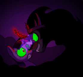 black_hair corruption crown duo eye_mist fangs female feral fur glowing hair headgear horn magic male multicolored_hair purple_body purple_fur purple_hair red_eyes teeth two_tone_hair mickeymonster friendship_is_magic hasbro my_little_pony mythology king_sombra_(mlp) twilight_sparkle_(mlp) equid equine mammal mythological_creature mythological_equine unicorn 2012 low_res