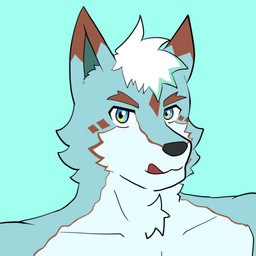 anthro blue_body blue_eyes hair male solo white_hair dragokaizer666 minato_(dragokaizer) canid canine canis domestic_dog husky mammal nordic_sled_dog spitz 1:1 bust_portrait hi_res portrait