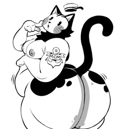 anchor anthro big_butt blush blush_stickers butt cartoon_eyes clothing hat headgear headwear huge_butt looking_back male monochrome_body moobs nipples nude overweight overweight_anthro overweight_male pac-man_eyes sailor_cap solo tattoo axelfloof epic_games fortnite toony_tabby_(fortnite) domestic_cat felid feline felis mammal hi_res monochrome
