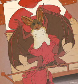 bed bedroom bulge covering covering_self detailed_bulge erection feet furniture genital_outline looking_at_viewer lying male nude on_back on_bed penis_outline prehensile_feet semi-anthro smile solo spread_legs spread_wings spreading tenting toes winged_arms wings gavbat drek_the_bat bat mammal microbat pallid_bat vesper_bat yangochiropteran 2018