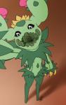 2016 black_sclera bodily_fluids cacnea claws drooling elemental_creature english_text fan_character flora_fauna generation_3_pokemon generation_5_pokemon green_body green_skin hi_res high-angle_view humanoid hybrid looking_at_viewer male maractus mouth_shot nightmare_fuel nintendo not_furry open_mouth palate plant pokemon pokemon_(species) saliva shikaro signature solo text white_eyes