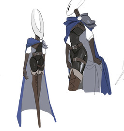 ambiguous_gender anthro armor armwear belt black_body boots cape clothing elbow_gloves footwear gloves handwear hollow_eyes knife legwear long_legs looking_aside shoes shoulder_guards simple_background sleeves solo standing thigh_belt thigh_boots thigh_highs white_background white_face milktea25424633 hollow_knight_(franchise) team_cherry hollow_knight_(character) pure_vessel_(hollow_knight) arthropod vessel_(species) 2025 chinese_description digital_drawing_(artwork) digital_media_(artwork)