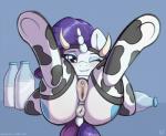 2014 blue_background blue_eyes bovine butt cattle cosplay cum cutie_mark equine eyeshadow female feral friendship_is_magic hair horn legs_up looking_at_viewer lying makeup mammal milk my_little_pony on_back one_eye_closed plain_background presenting purple_hair pussy pussy_juice rarity_(mlp) ratofdrawn socks solo stockings unicorn
Rating: Explicit
Score: 13
User: lemongrab
Date: January 21, 2014