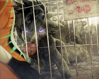 animal_genitalia animal_penis anthro black_body black_fur bodily_fluids cage canine_genitalia canine_penis degradation degradation_kink degradation_text degraded duo erection fellatio fur genital_fluids genitals glowing glowing_eyes hair in_cage knot looking_at_viewer male male/male male_penetrating messy messy_fur messy_hair nude open_mouth oral oral_penetration orange_body orange_fur penetration penile penis sex submissive text white_body white_fur lill_esp lill_espion deuzear absurd_res digital_media_(artwork) english_text hi_res
