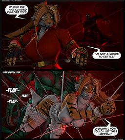 5_fingers anthro anthro_on_anthro anthro_penetrated anthro_penetrating anthro_penetrating_anthro arthropod_webbing balls black_body black_stripes bound breasts claws clothed clothed/nude clothed_anthro clothed_female clothed_to_nude clothing dialogue dominant dominant_anthro dominant_male duo fangs feet female female_penetrated finger_claws fingerless_gloves fingers forced fur genitals gloves hair handwear humanoid_feet humanoid_hands male male/female male_penetrating male_penetrating_female multicolored_body multicolored_fur nipples nude nude_anthro nude_female nude_male orange_body orange_fur orange_hair penetration penile penile_penetration penis plantigrade rape sex sound_effects speech_bubble standing striped_body striped_fur stripes submissive submissive_anthro submissive_female teeth text toe_claws toes two_tone_body two_tone_fur web_bondage white_body white_fur reindeerviking petruz_(modeler) instant_loss_2koma alpha_(petruz) jun_(petruz) felid hybrid mammal pantherine tiger 3d_(artwork) comic digital_media_(artwork) english_text hi_res source_filmmaker_(artwork)