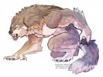 anthro brown_body brown_fur fur green_eyes grey_body grey_fur male muscular muscular_anthro muscular_male neck_tuft solo tuft white_body white_fur somanyfangs mythology canid canine canis mammal mythological_canine mythological_creature werecanid werecanine werecreature werewolf wolf